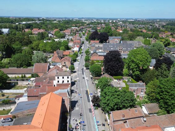 Photo prise en plan drone de la rue Roger Salengro.